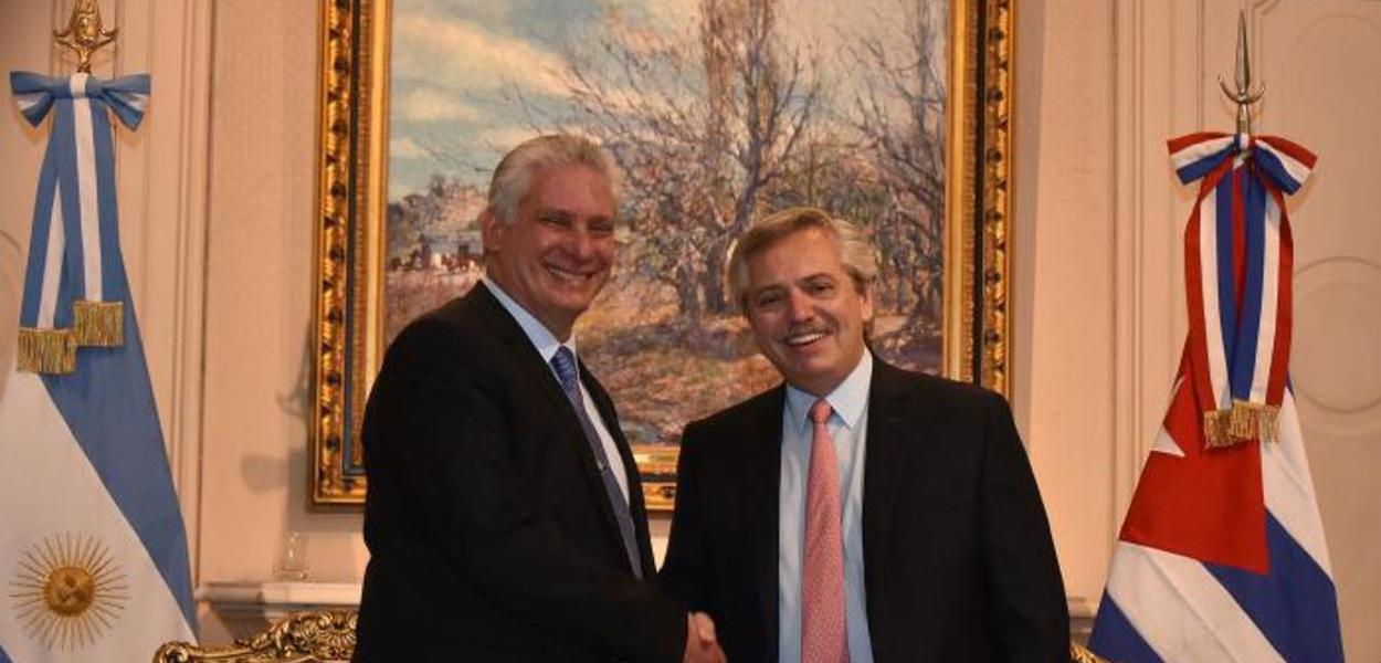 Os presidentes de Cuba e Argentina
