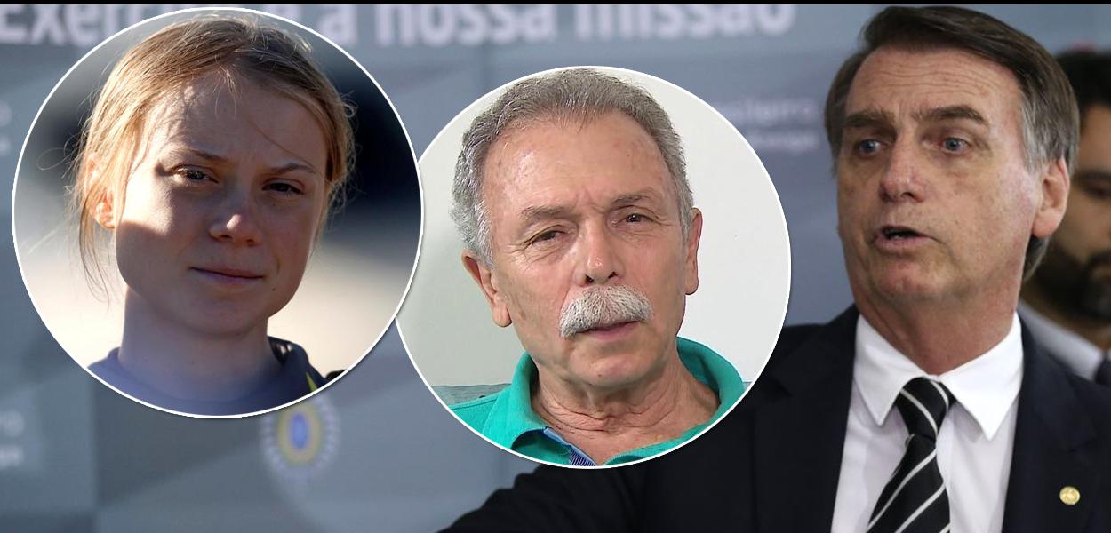 Greta Thunberg, Ricardo Galvão e Jair Bolsonaro