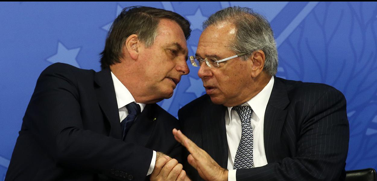 Jair Bolsonaro e o ministro da Economia, Paulo Guedes