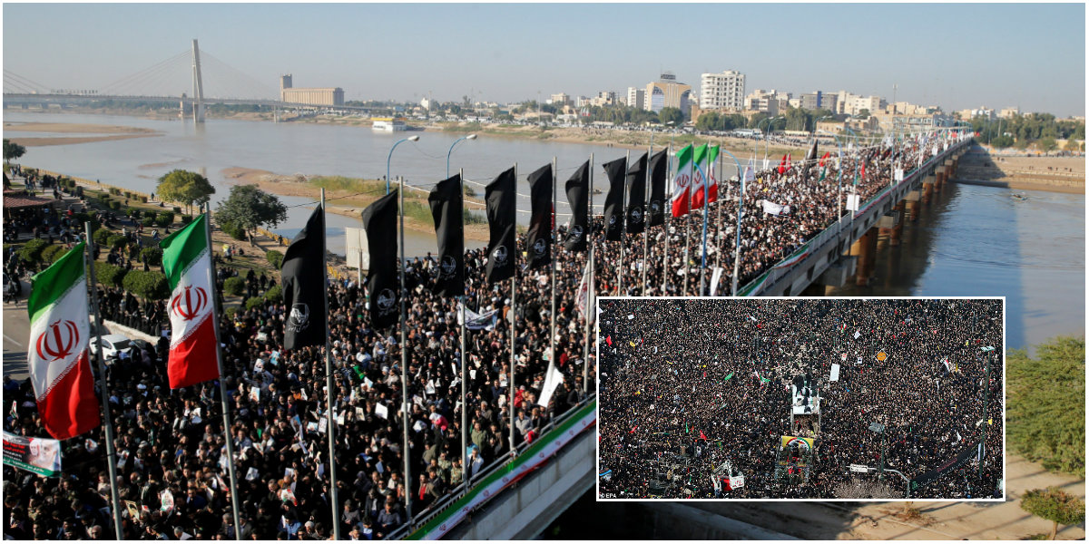 Iranianos marcham em homenagem ao general Soleimani