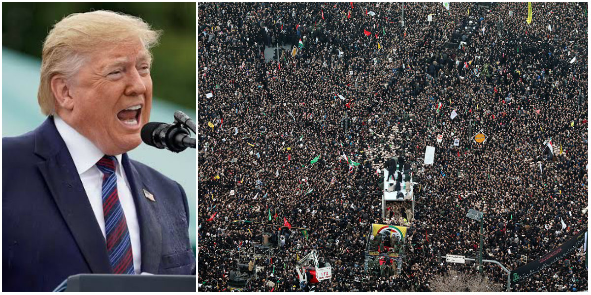 Trump e povo iraniano, que foi às ruas por Soleimani