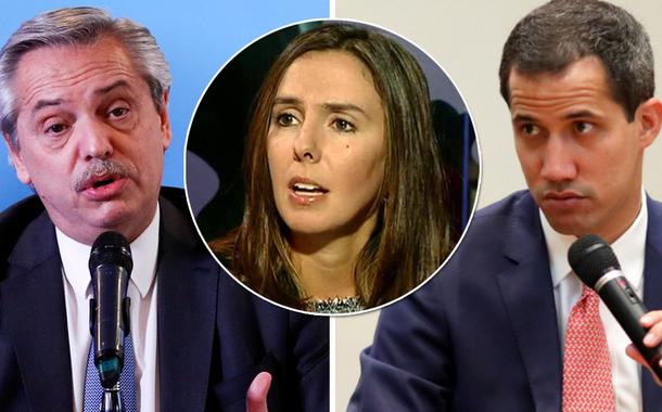 Ablerto Fernández, Elisa Trotta Gamus e Juan Guaidó