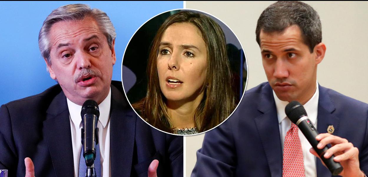 Ablerto Fernández, Elisa Trotta Gamus e Juan Guaidó