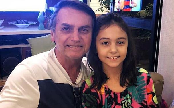 Bolsonaro com sua filha Laura