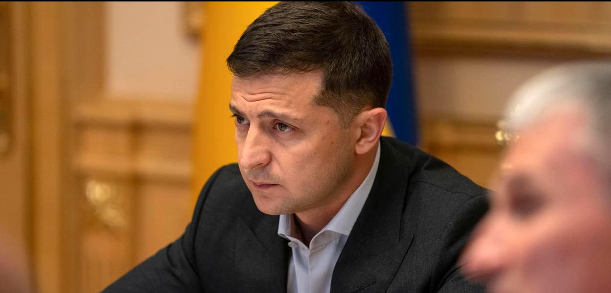 Ukrainian President Volodymyr Zelenskiy chairs a meeting with the country's military leadership in Kiev, Ukraine, August 7, 2019.
