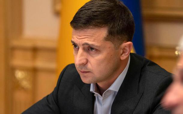 Ukrainian President Volodymyr Zelenskiy chairs a meeting with the country's military leadership in Kiev, Ukraine, August 7, 2019.