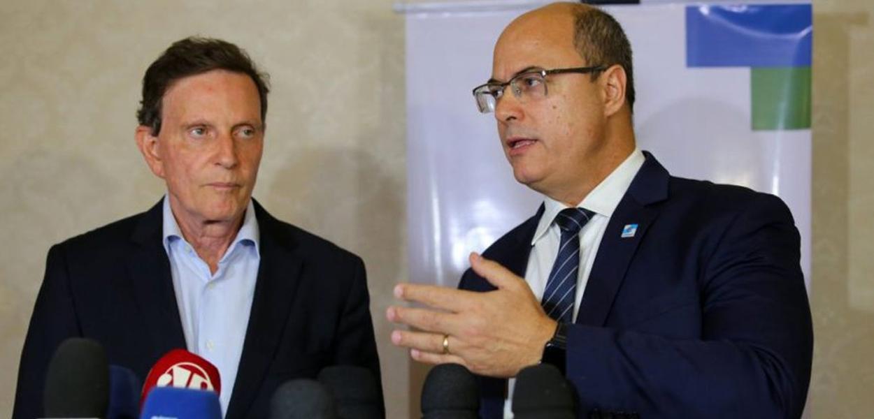 O prefeito Rio de Janeiro, Marcelo Crivella e o governador Wilson Witzel