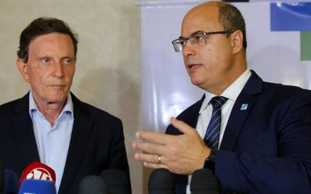 O prefeito Rio de Janeiro, Marcelo Crivella e o governador Wilson Witzel