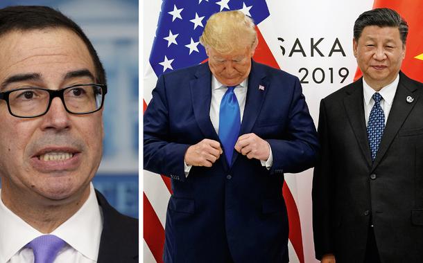 Steven Mnuchin, Trump e Xi Jinping no G20.