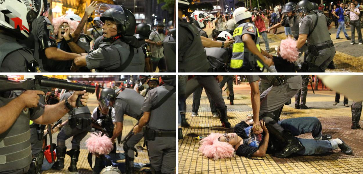 PM reprime Ato na Praça da República.