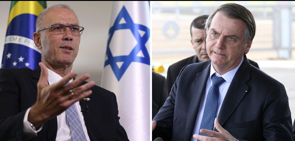 Embaixador de Israel no Brasil, Yossi Shelley, e Jair Bolsonaro