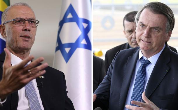 Embaixador de Israel no Brasil, Yossi Shelley, e Jair Bolsonaro