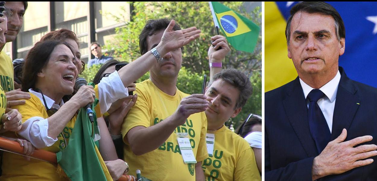 Regina Duarte e Jair Bolsonaro