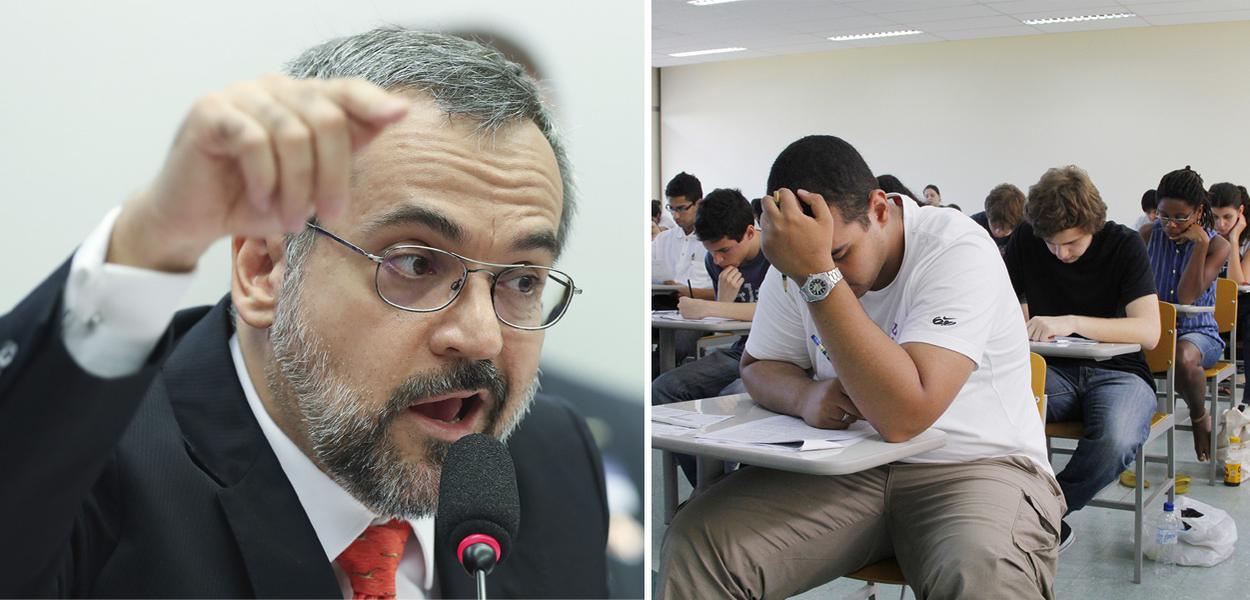 Ministro da Educação Abraham Weintraub e estudantes