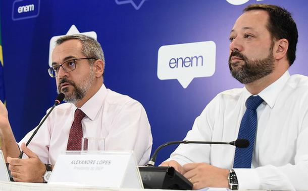 Ministro da Educação, Abraham Weintraub, e o Alexandre Lopes, presidente do Inep