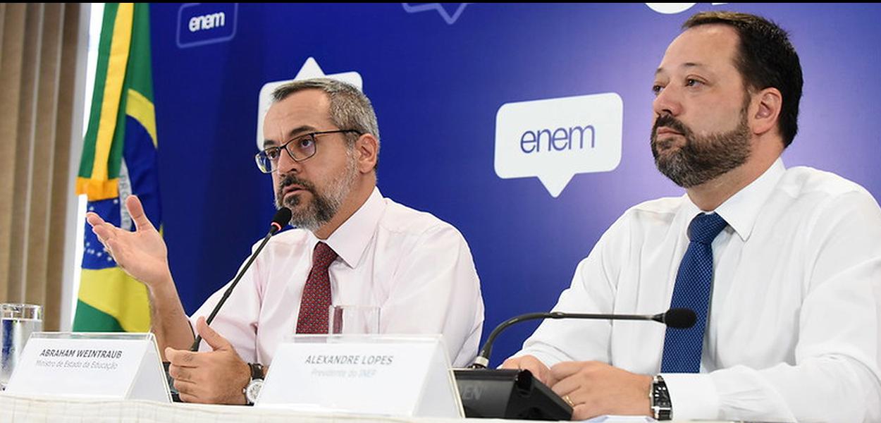 Ministro da Educação, Abraham Weintraub, e o Alexandre Lopes, presidente do Inep