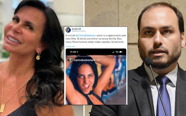Gretchen e Carlos Bolsonaro