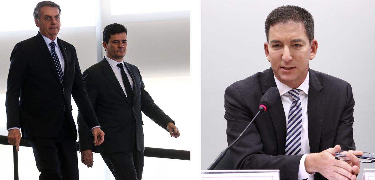 Jair Bolsonaro, Sérgio Moro e Glenn Greenwald