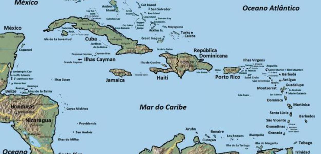 Mapa do Caribe