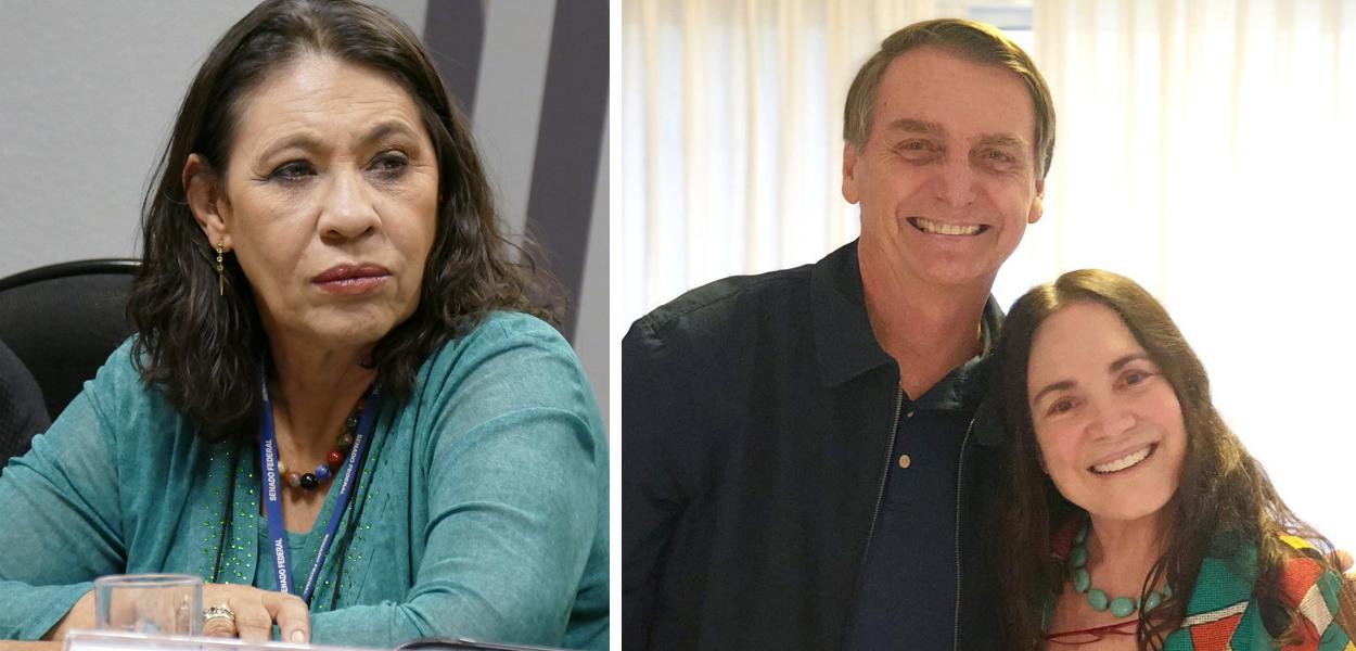 Tereza Cruvinel, Jair Bolsonaro e Regina Duarte