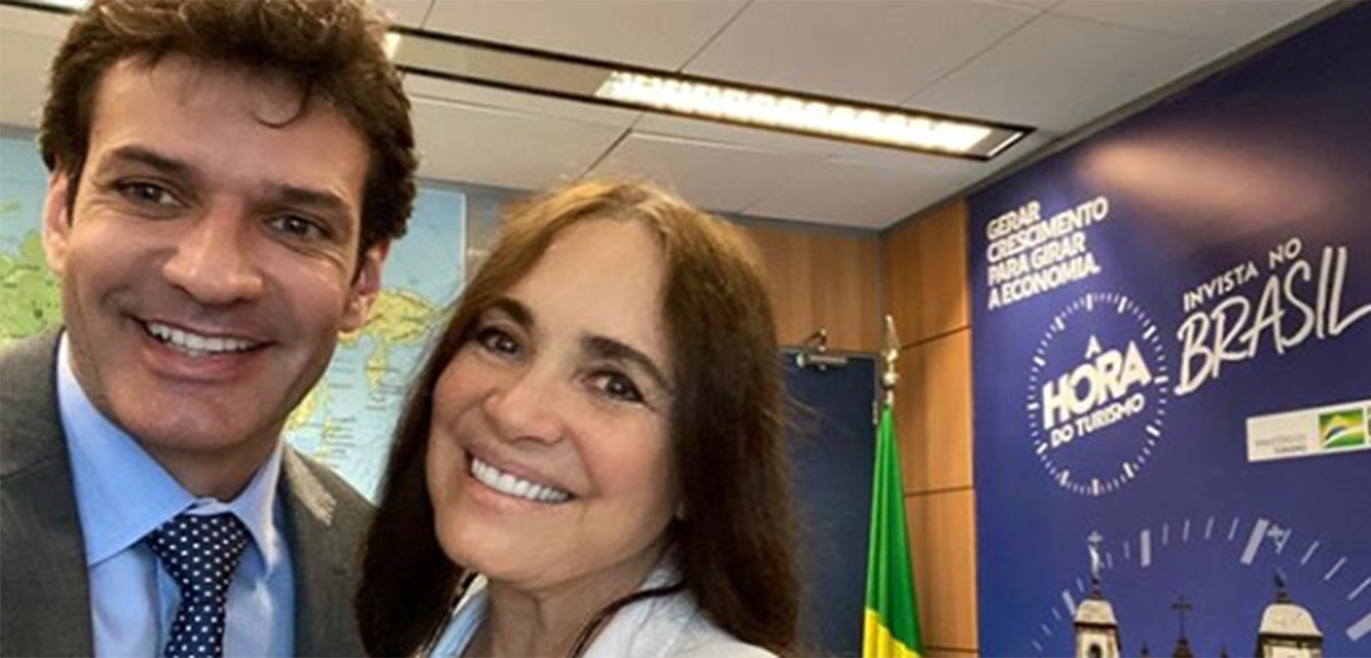 Marcelo Álvaro Antonio e Regina Duarte