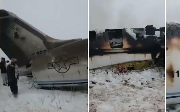 Avião que teria sido derrubado por Talibãs no Afeganistão