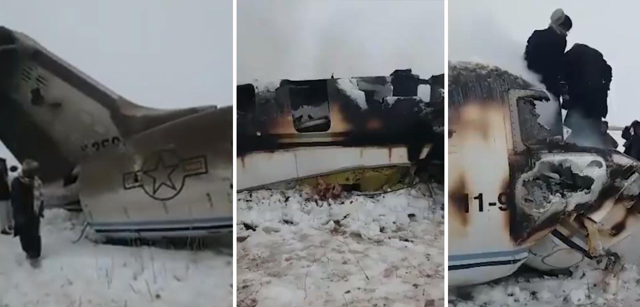 Avião que teria sido derrubado por Talibãs no Afeganistão