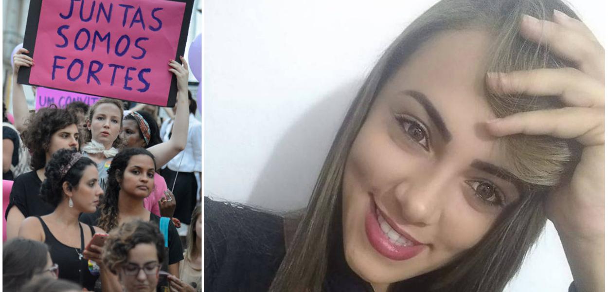 Manifestação contra feminicídio. Raquel Bonfim de Santana Araújo foi mais uma vítima