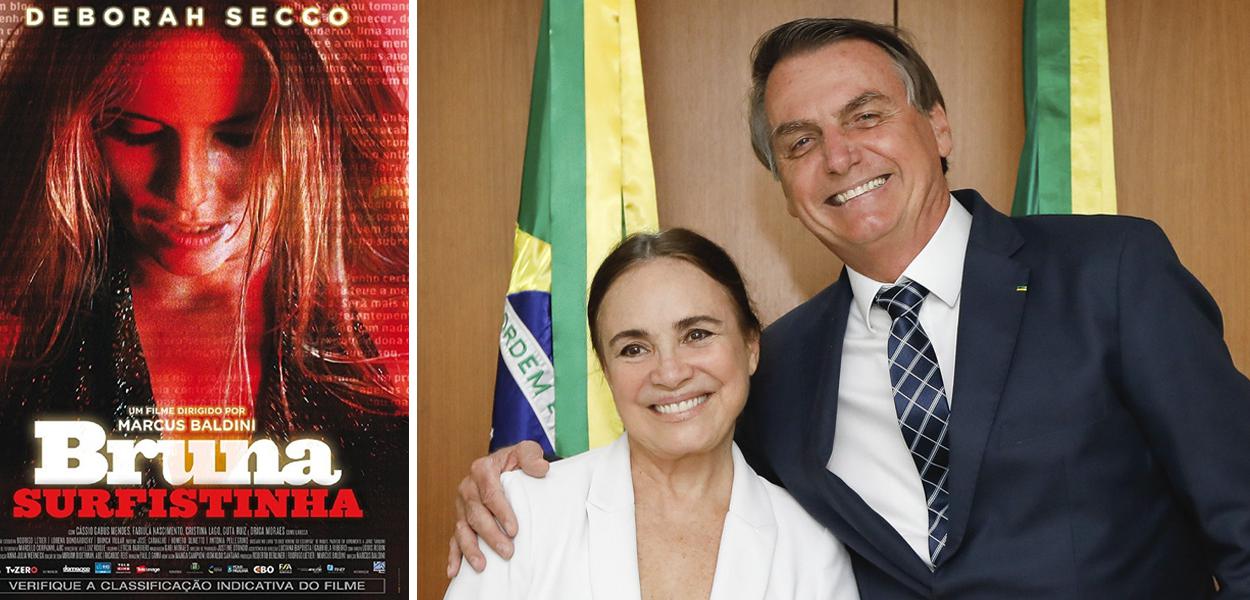 Cartaz do filme Bruna Surfistinha, Regina Duarte e Jair Bolsonaro