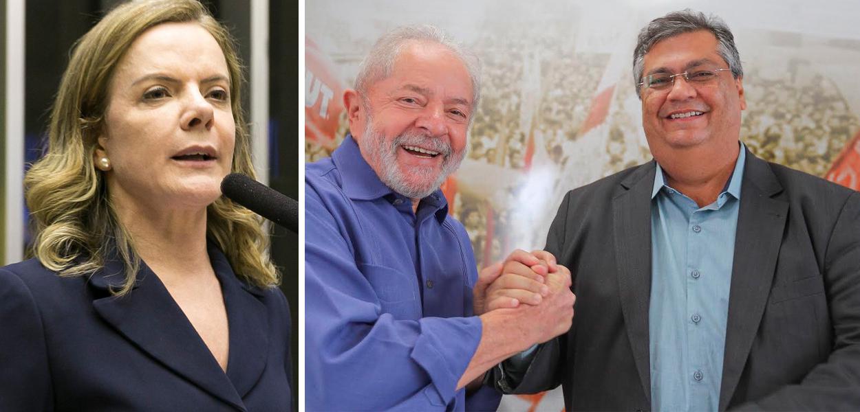 Gleisi Hoffmann, Lula e Flávio Dino