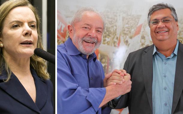 Gleisi Hoffmann, Lula e Flávio Dino