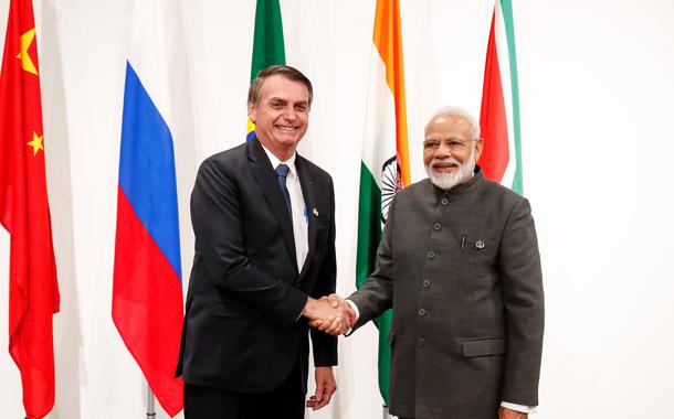 Bolsonaro, durante recepção ao Primeiro-Ministro da República da Índia, senhor Narenda Modi