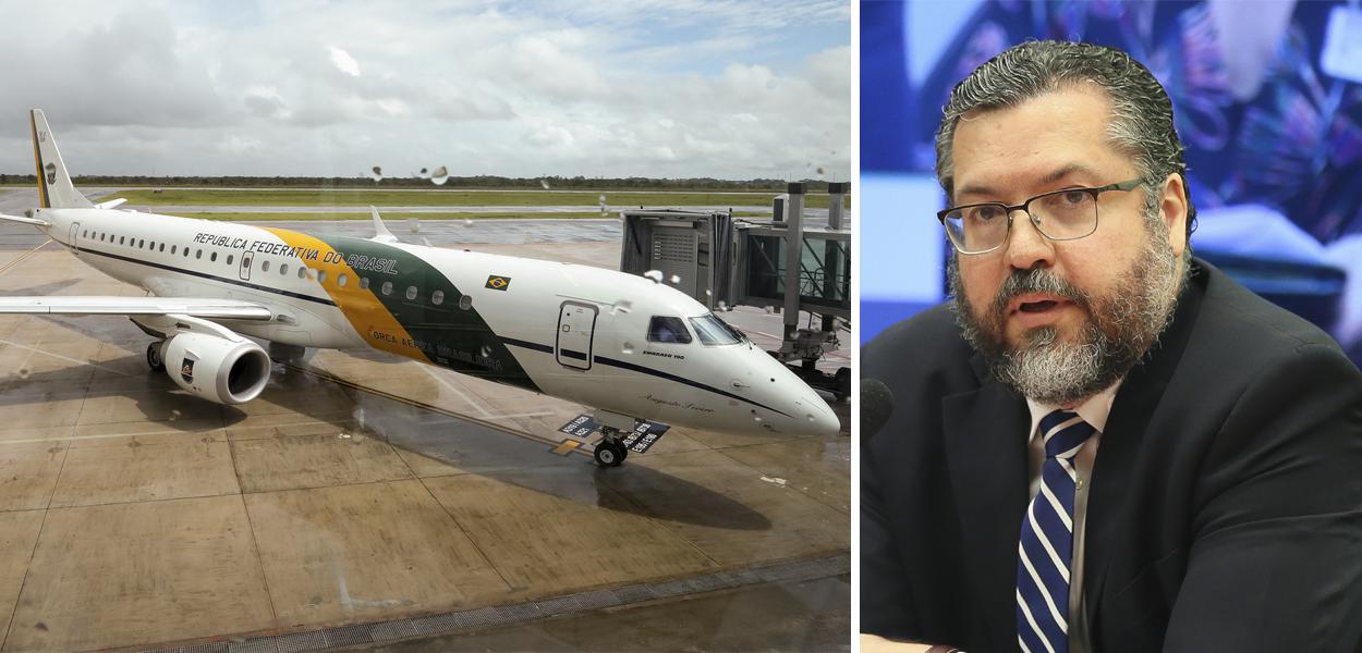 Avião da FAB e Ernesto Araújo