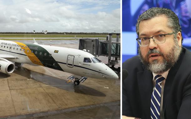 Avião da FAB e Ernesto Araújo