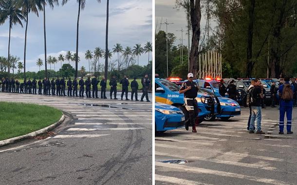PM ocupa entrada da Reduc
