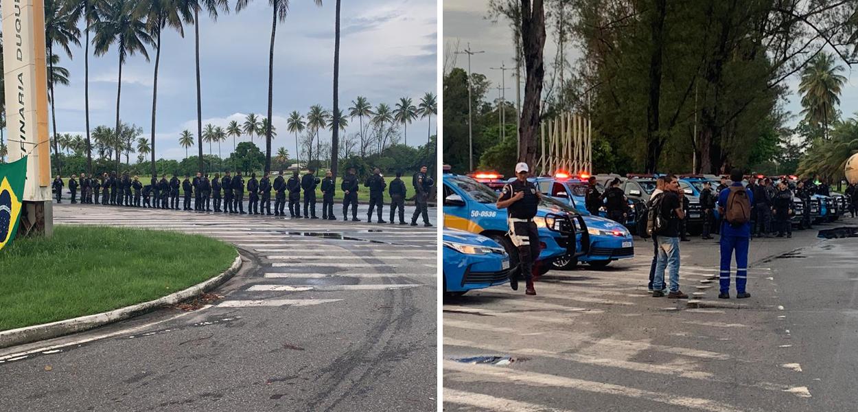 PM ocupa entrada da Reduc