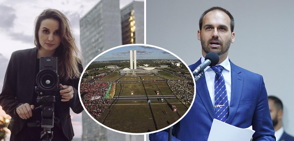 Petra Costa e Eduardo Bolsonaro