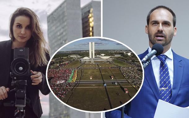 Petra Costa e Eduardo Bolsonaro