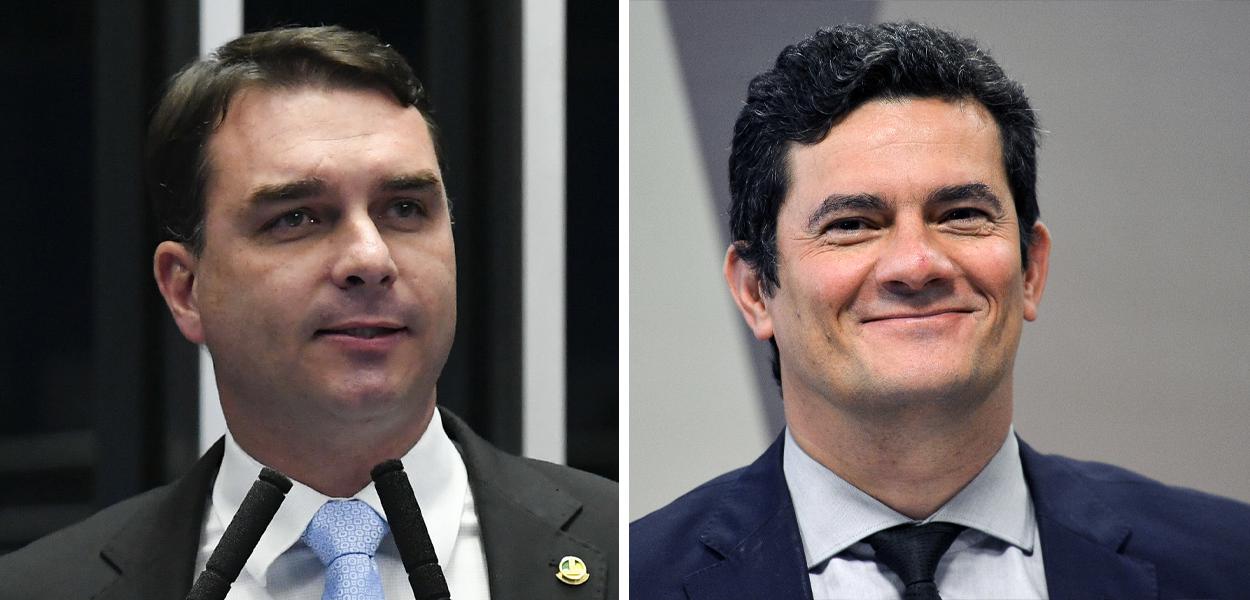 Flávio Bolsonaro e Sérgio Moro