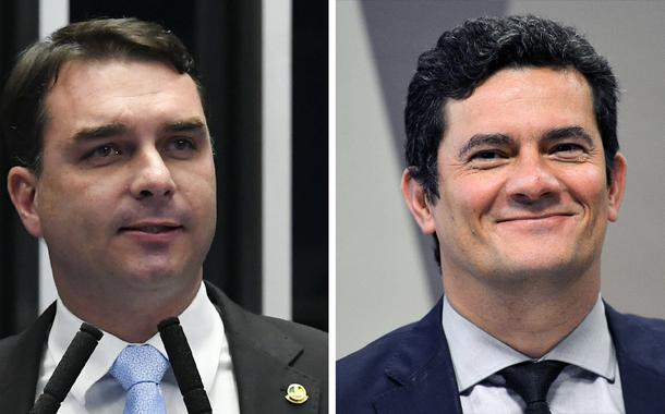 Flávio Bolsonaro e Sérgio Moro