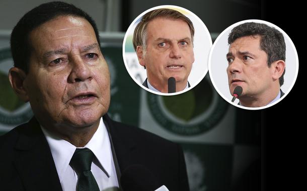 Hamilton Mourão, Jair Bolsonaro e Sérgio Moro