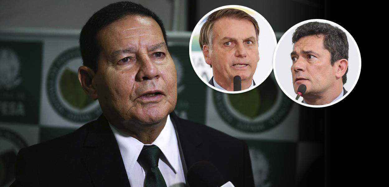 Hamilton Mourão, Jair Bolsonaro e Sérgio Moro