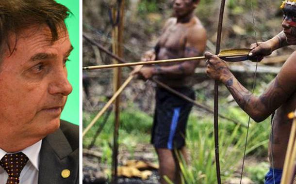Bolsonaro diz que tamanho de área indígena é "abusivo".