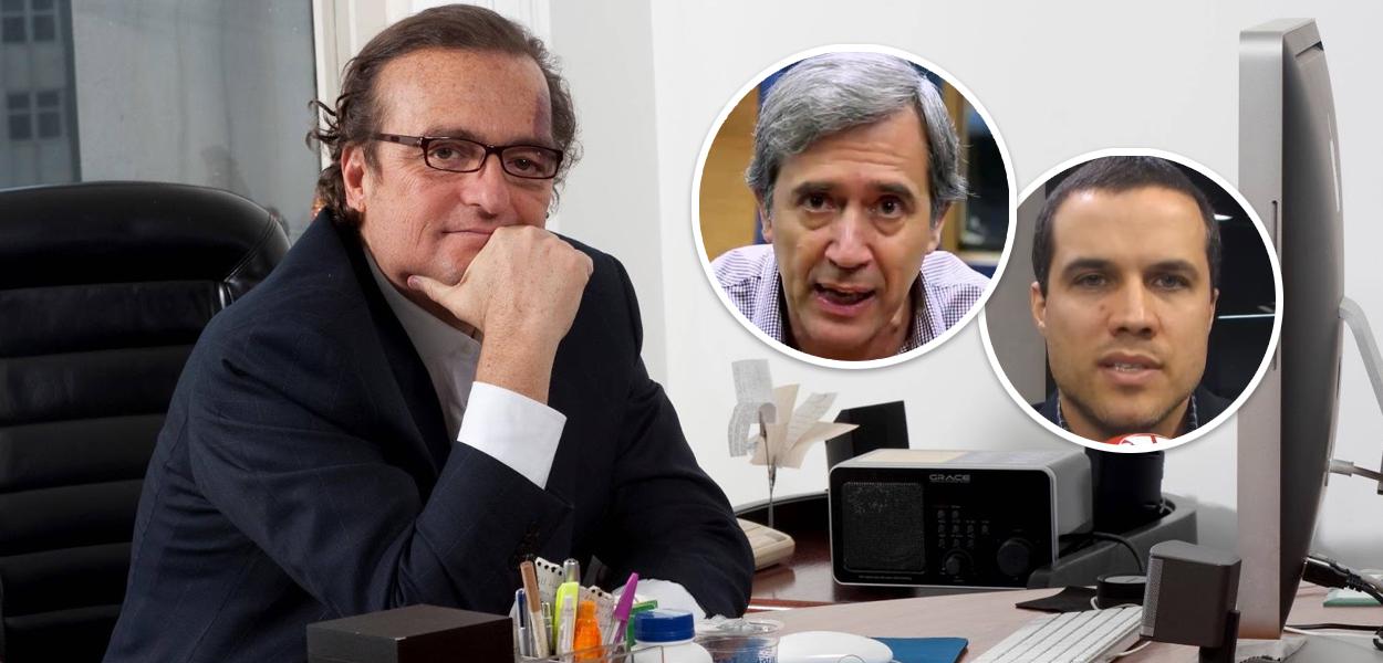 Tutinha; Felipe Moura Brasil e Marco Antonio Villa no detalhe