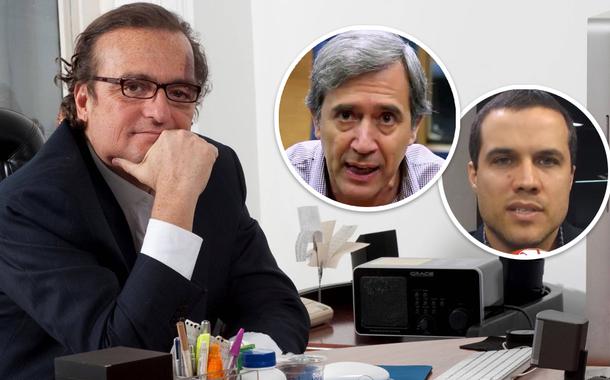 Tutinha; Felipe Moura Brasil e Marco Antonio Villa no detalhe