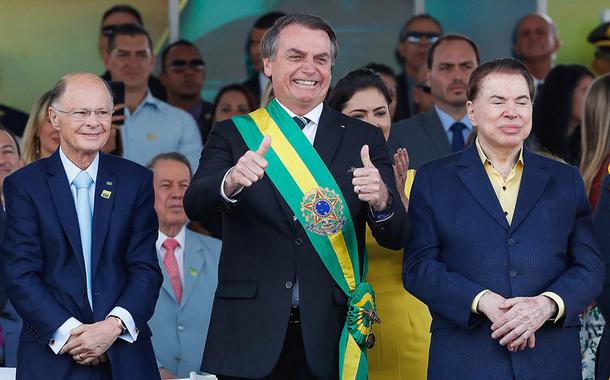 Presdiente da República, Jair Bolsonaro, Pastor Edir Macedo e Silvio Santos durante  desfile Cívico por ocasião do Dia da Pátria.