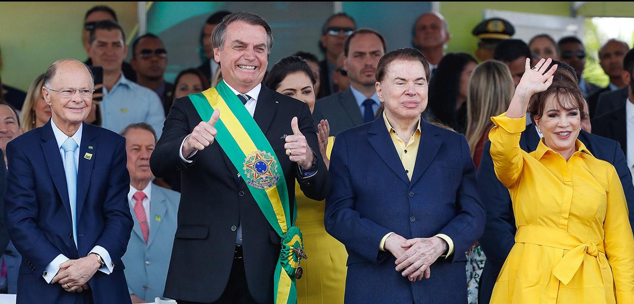 Presdiente da República, Jair Bolsonaro, Pastor Edir Macedo e Silvio Santos durante  desfile Cívico por ocasião do Dia da Pátria.