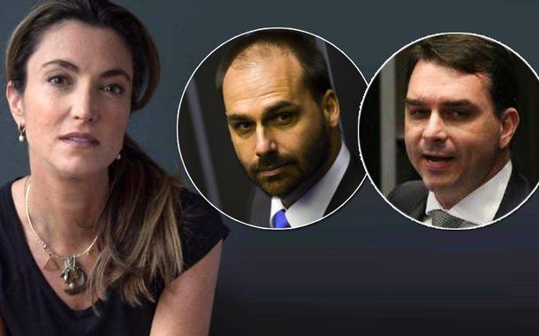 Patricia Campos Mello, Eduardo e Flávio Bolsonaro