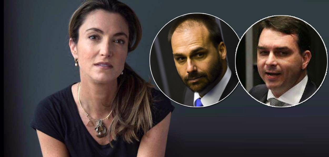 Patricia Campos Mello, Eduardo e Flávio Bolsonaro