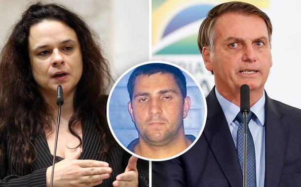 Janaina Paschoal, Adriano Magalhães da Nóbrega no detalhe e Jair Bolsonaro